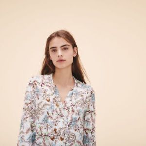 Flowered embroidered top